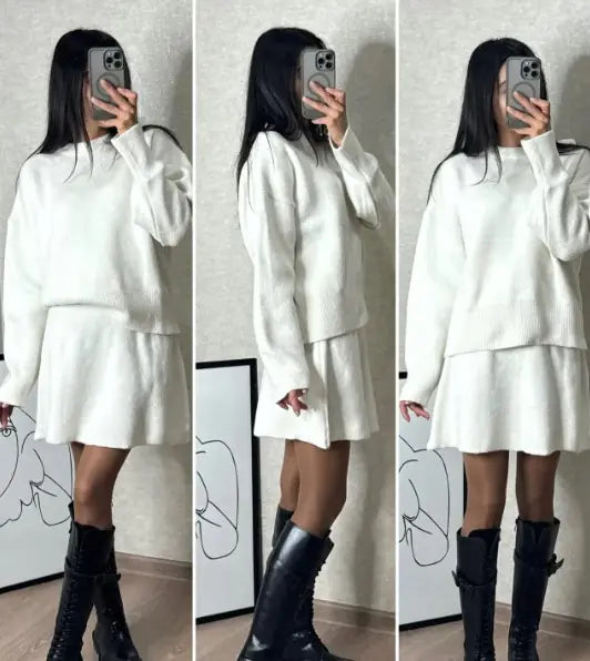 Gebreide Rok & Trui Set – Essentials