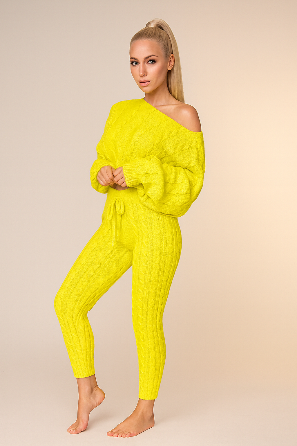 Autumn-Winter Knitted Two-Piece Tracksuit for Women