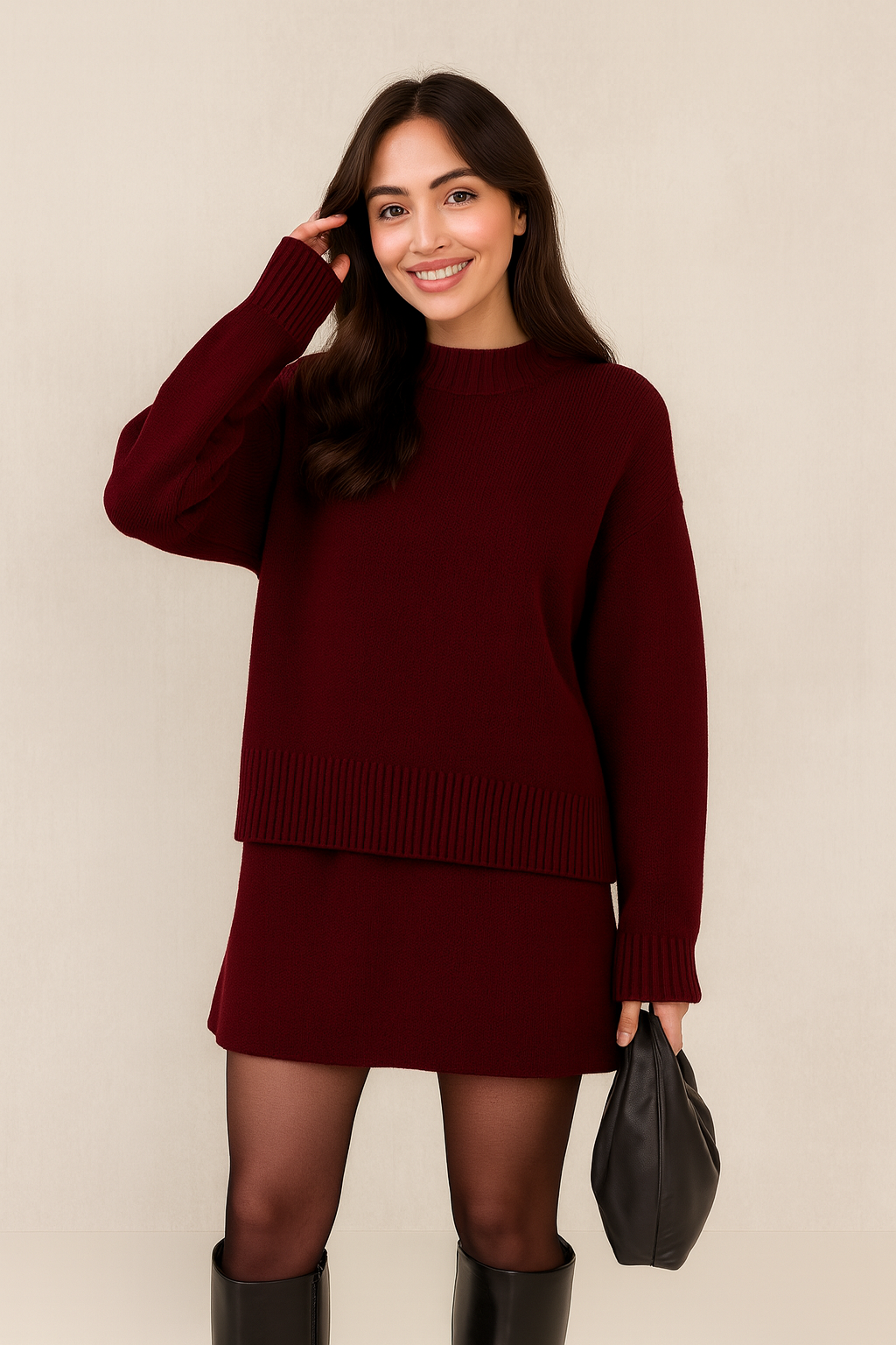 Gebreide Rok & Trui Set – Essentials