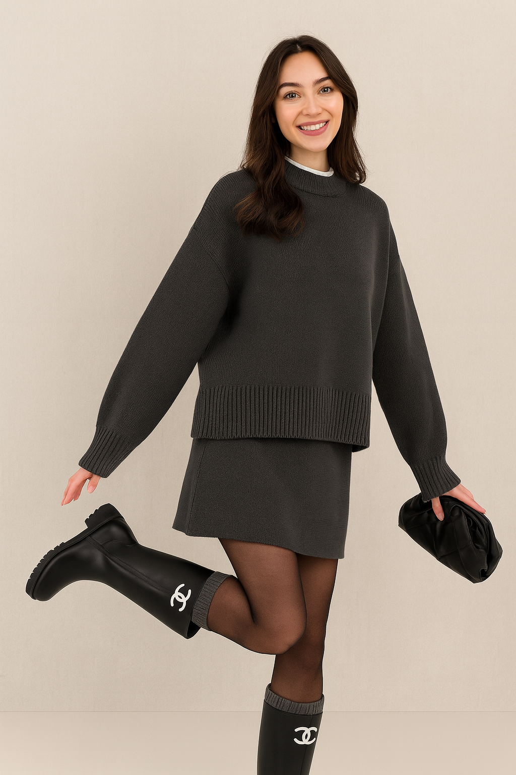 Gebreide Rok & Trui Set – Essentials
