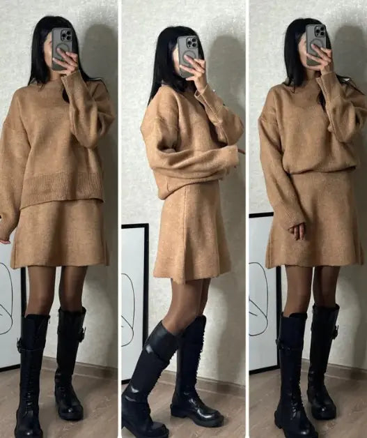 Gebreide Rok & Trui Set – Essentials